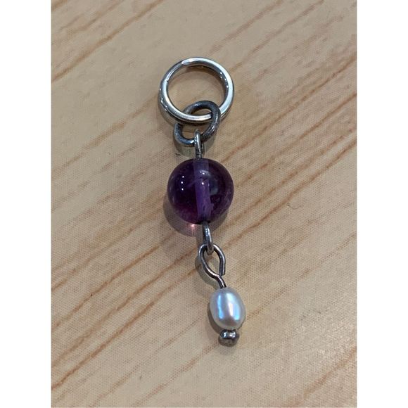 Amethyst Pearl Dangle - Picture 2 of 3